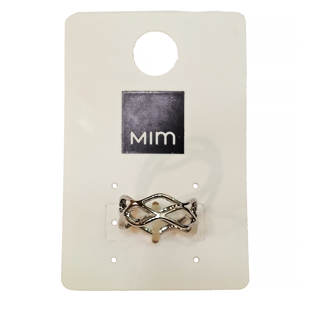 Mesh Silver Tone Geometric Ring